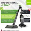 71uopJaM3sL._AC_SL1500_.jpg Gtech AirRAM MK2 | Lightweight Cordless Vacuum Cleaner for Carpets, Hard Floor, Pet Hair | 22V Li-ion Battery 40 Mins Runtime