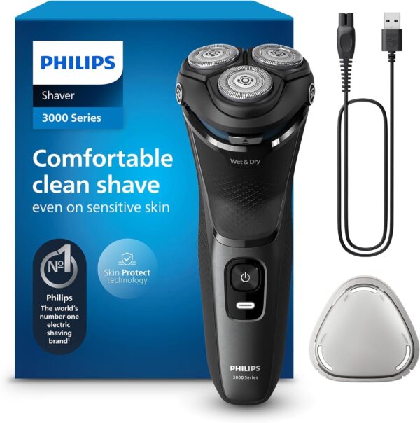 71vRyUGeq8L._AC_SL1500_.jpg Philips Electric Shaver 3000 Series - Wet & Dry Electric Shaver for Men with SkinProtect Technology in Dark Moon