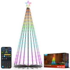 Govee Christmas Cone Tree Lights 1.87m, 316 LEDs RGBIC String Lights, Black [Energy Class G]
