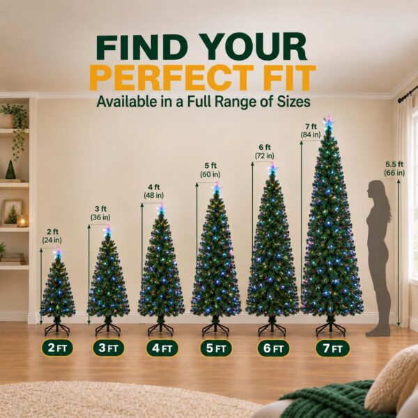 71vxwu6JEL._AC_SL1254_.jpg New Christmas Tree X-Mas Tree Fiber Optic Color Changing Multi Colour Led Lights With Star Free Standing Indoor Tree Lights XMAS Gift (7 FT)