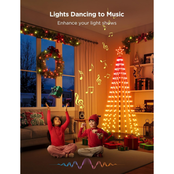 Govee Christmas Cone Tree Lights 1.87m, 316 LEDs RGBIC String Lights, Black [Energy Class G]