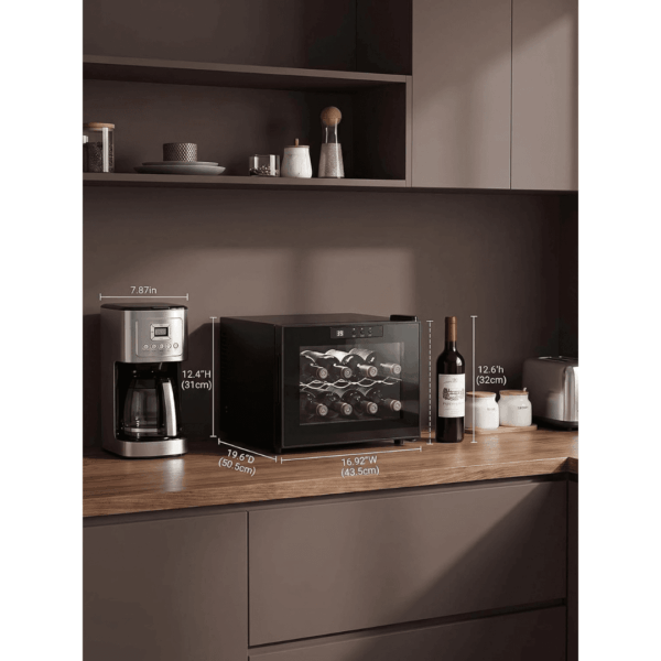 8-4-1.png FOHERE Wine Cooler Fridge 8 Bottles, Table-Top Wine Fridge with Glass Door