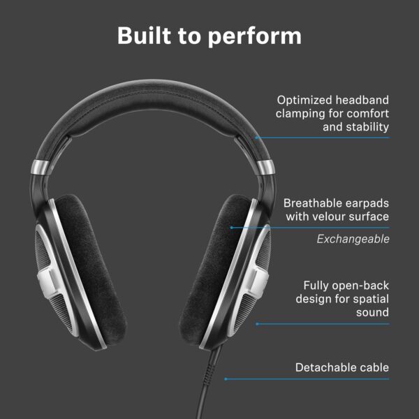 81-47IVnlL._AC_SL1500_.jpg Sennheiser HD 599 SE Open-Back, Wired Over Ear Headphones, Premium Design, Natural Balanced Audio, Comfortable Fit for Music, Gaming, School, Work, Black