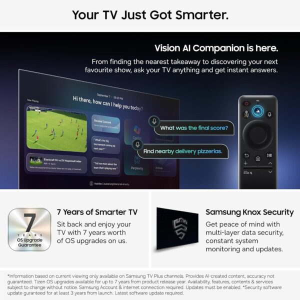 Samsung Smart TV 43-Inch U7020H Crystal UHD 4K TV, HDR10+, Motion Xcelerator, Dynamic Sound Pack, Gaming Hub, Knox Security, Vision AI Companion [2026]