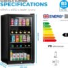 Subcold Super85 LED Beer Fridge  80 Cans + 5 Bottles | 0-18°C | Glass Door [Energy Class E]