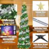 8164aqWN7CL._AC_SL1500_.jpg HMASYO 6FT/1.8M Pop Up Tinsel Christmas Tree with 100 Timer Lights & Remote
