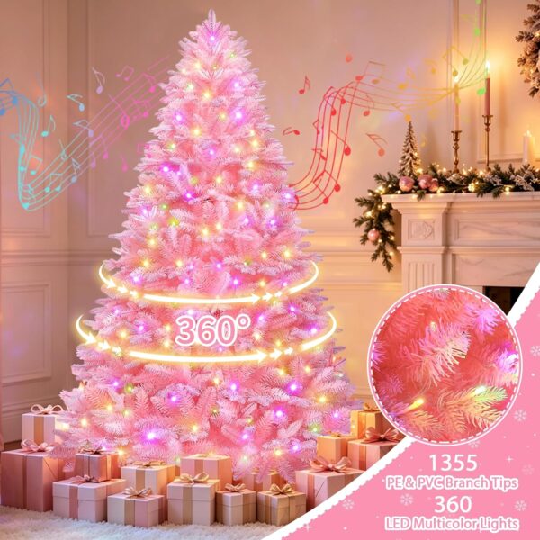 Pink Rotating Christmas Tree Prelit 7ft