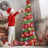 8186ZYOcQL._AC_SL1500_.jpg 5 Ft Pop Up Christmas Tree with 16.5 Ft String Lights