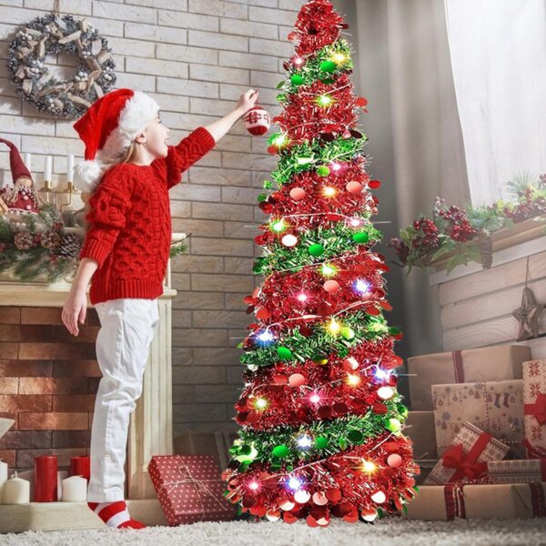 8186ZYOcQL._AC_SL1500_.jpg 5 Ft Pop Up Christmas Tree with 16.5 Ft String Lights