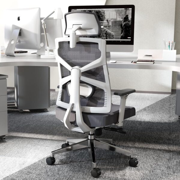 818WOjhGzKL._AC_SL1500_.jpg HOLLUDLE Ergonomic Office Chair with Adaptive Backrest, High Back Computer Desk Chair with 4D Armrests