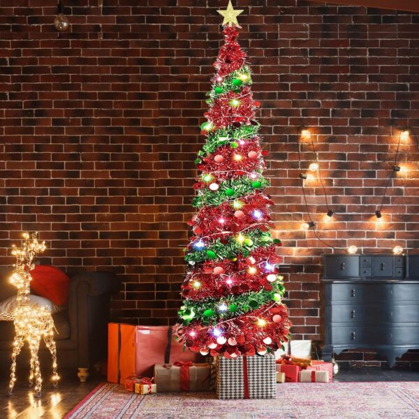 818YmwgZiVL._AC_SL1500_.jpg 5 Ft Pop Up Christmas Tree with 16.5 Ft String Lights
