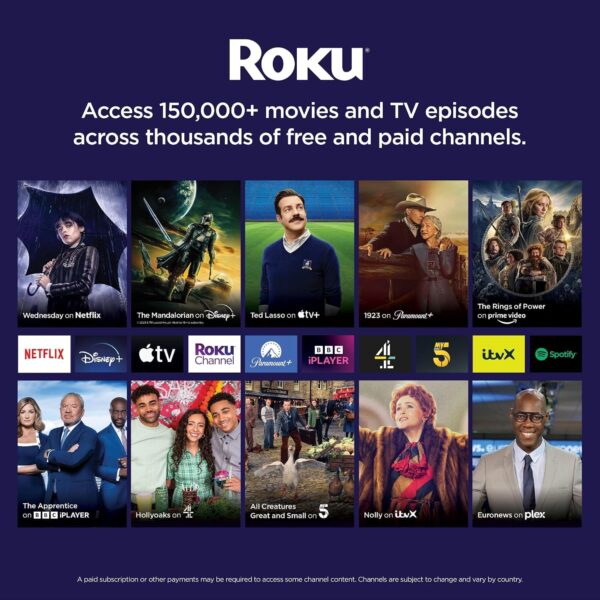 819xhhwIeqL._AC_SL1500_.jpg EMtronics EM32ROK Roku Smart TV 32" Inch HD Ready 720p with Netflix, Disney+, BBC, Freeview Play, Dolby Audio, Mobile Control and 3 x HDMI, USB - Black (2024 Model)