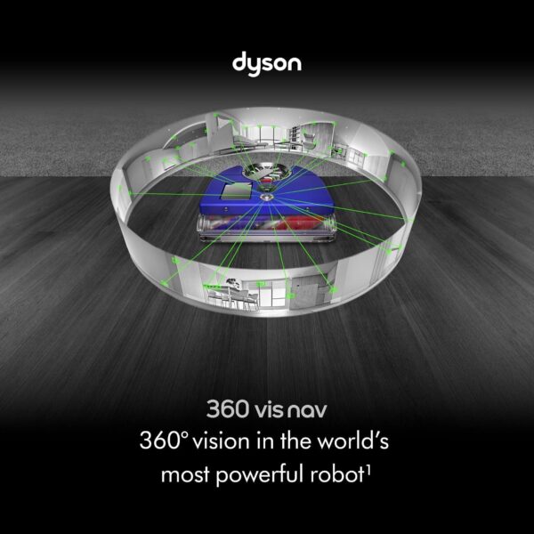 81AxXeuAT8L._AC_SL1500_.jpg Dyson 360 Vis Nav™ robot vacuum, full-width brush, designed for all floor types (Blue/Nickel)