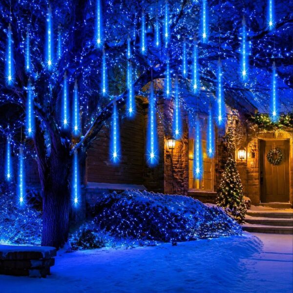 Christmas Lights Outdoor 24 Tube 576 LED Meteor Shower Lights Blue [Energy Class F]