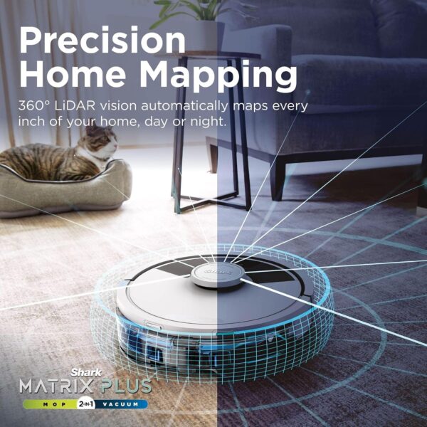 81E3YaclpzL._AC_SL1500_.jpg Shark Matrix Plus 2-in-1 Robot Vacuum and Mop with Selfcharging Base, White