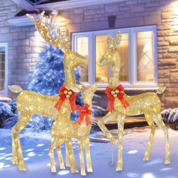 81Eiobaig1L._AC_SL1500_.jpg HOYECHI Lighted Christmas Decoration Deer 3 Piece