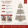 81FcHX5c0LL._AC_SL1500_.jpg SHareconn 7ft Pre Lit Christmas Tree Snow Flocked with 13 Modes & 932 Tips