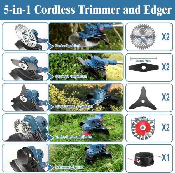 81Iam7FYjBL._AC_SL1500_.jpg Cordless Strimmer, Garden Strimmer Cordless with Weed Brush and 2 x 4.0Ah Battery