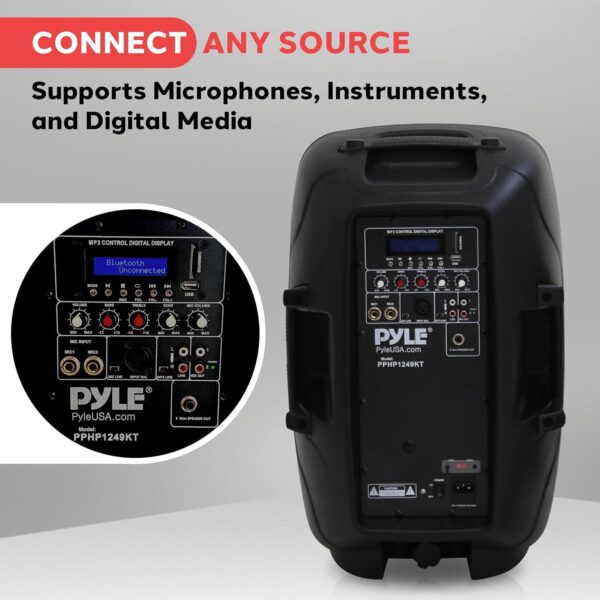 81KF-GJNeWL._AC_SL1500_.jpg Pyle Portable Bluetooth PA Speaker System, 12"