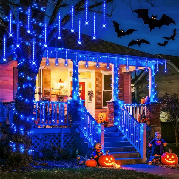 Christmas Lights Outdoor 24 Tube 576 LED Meteor Shower Lights Blue [Energy Class F]