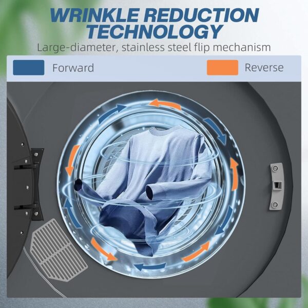 HOMCOM Vented Tumble Dryer 5kg Wet Laundry/3kg Dry Capacity 1000W Grey [Energy Class G]