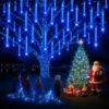 Christmas Lights Outdoor 24 Tube 576 LED Meteor Shower Lights Blue [Energy Class F]