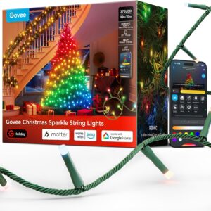 Govee Christmas Sparkle String Lights, RGBWIC Lights with 375 LEDs, 30m [Energy Class G]