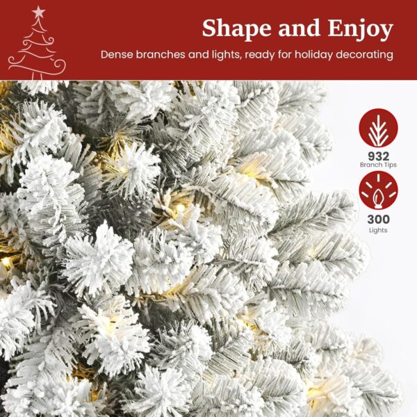 81MDZdSl5rL._AC_SL1500_.jpg SHareconn 7ft Pre Lit Christmas Tree Snow Flocked with 13 Modes & 932 Tips