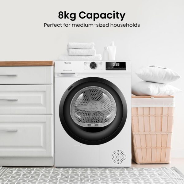 81NAWpjuTjL._AC_SL1500_.jpg Hisense DH1Q802BW2 60cm Freestanding 8 KG Heatpump Front Load Tumble Dryer