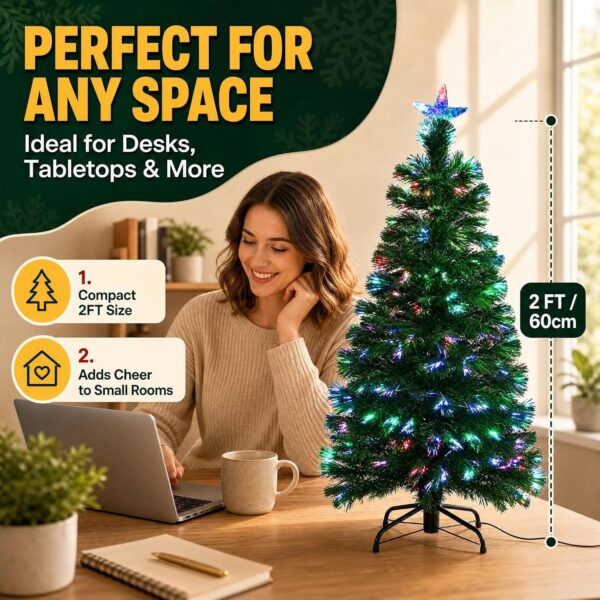 81RBQi5NkUL._AC_SL1500_.jpg New Christmas Tree X-Mas Tree Fiber Optic Color Changing Multi Colour Led Lights With Star Free Standing Indoor Tree Lights XMAS Gift (7 FT)