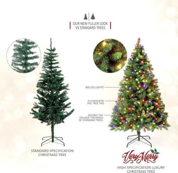81RYO8dR6dL._AC_SL1500_.jpg VeryMerry 6FT Pre Lit Christmas Tree 2in1 Dual-Color