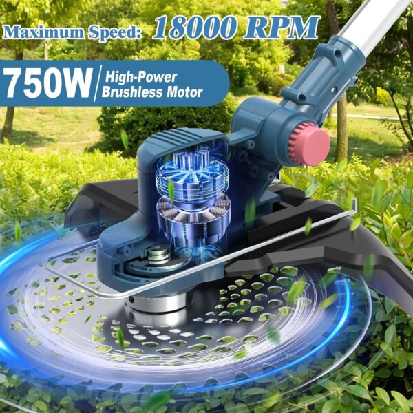 81SFD64W7L._AC_SL1500_.jpg Cordless Strimmer, Garden Strimmer Cordless with Weed Brush and 2 x 4.0Ah Battery