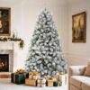 81VekQuAtoL._AC_SL1500_.jpg YITAHOME Christmas Tree 6ft, Full Snow Flocked Artificial Tree with Foldable Metal Stand & Metal Frame