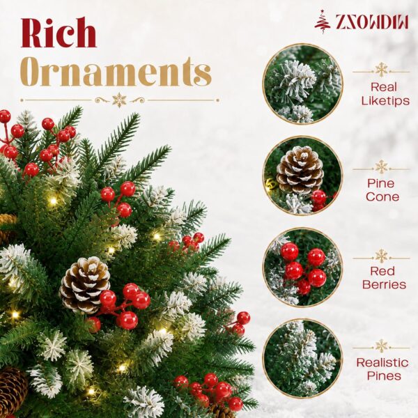 81WjrcaS1L._AC_SL1500_.jpg 2-Pack Prelit Christmas Pot Inserts with Pinecones & Berries