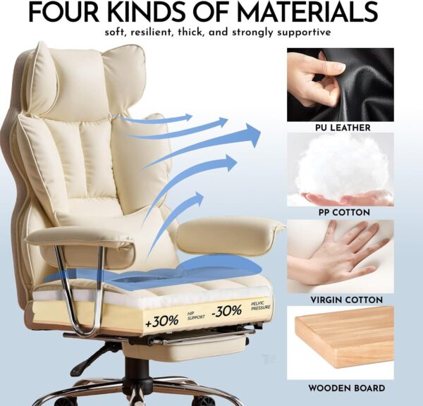 81X7QmiG5SL._AC_SL1500_.jpg Efomao Desk Office Chair, Big and Tall PU Leather Ergonomic Office Chair