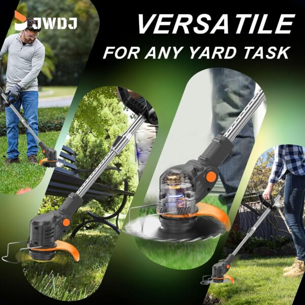 81X8ug6EqBL._AC_SL1500_.jpg Cordless Strimmer 21V Li-ion Batteries Metal Blade Strimmer grass trimmers With Fast Charger 20 different types of blades for Garden Clearing Weeds Flower Trees (BLACK)