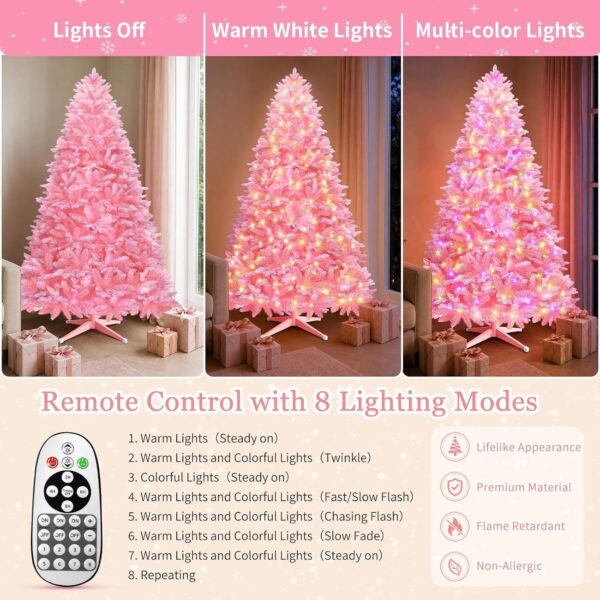 Pink Rotating Christmas Tree Prelit 7ft