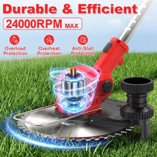 81ZSWmsqjaL._AC_SL1500_.jpg Cordless Strimmer 21V with 2×2000mAh Battery & Charger,Grass Trimmer Cordless with 14 Blades Cutting System