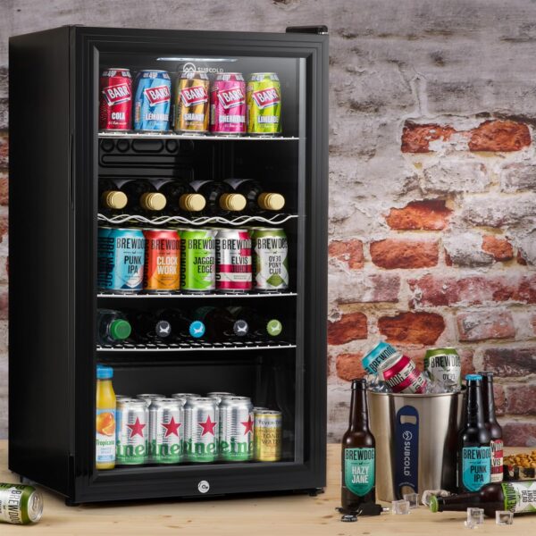 Subcold Super85 LED Beer Fridge  80 Cans + 5 Bottles | 0-18°C | Glass Door [Energy Class E]