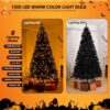 6ft Black Artificial Christmas Tree with DIY 100 Warm Lights