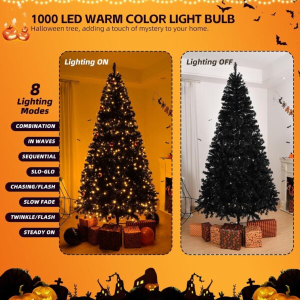 6ft Black Artificial Christmas Tree with DIY 100 Warm Lights