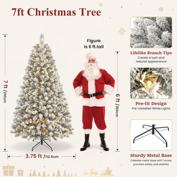 81fdzZNROML._AC_SL1500_.jpg SHareconn 7ft Pre Lit Christmas Tree Snow Flocked with 13 Modes & 932 Tips