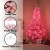 81ftFhQugiL._AC_SL1500_.jpg 8Ft Flocked Prelit Pink Christmas Tree with Pink LED Lights Multifunction