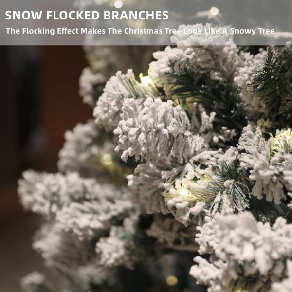 81g9KYjMF3L._AC_SL1500_.jpg Asinse 7ft Pre-Lit Snow Flocked Christmas Tree with 450 Chasing Warm LED Lights