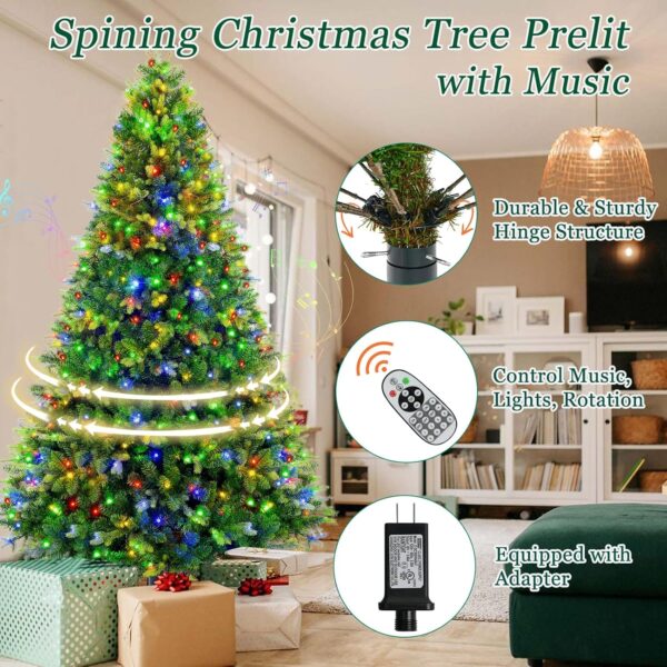 81hPPvR1YdL._AC_SL1500_.jpg 360° Rotating Prelit Christmas Tree 7ft - Musical Artificial Christmas Tree with Remote Control