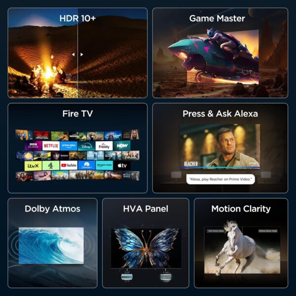 81hPwpX1xPL._AC_SL1500_.jpg TCL 50V6D-UK 50 Inch 4K HDR, Fire TV, HDR10+, Dolby Atmos, DTS:X, Game Master, Motion Clarity, AirPlay 2, Press & Ask Alexa (2026 New Model)