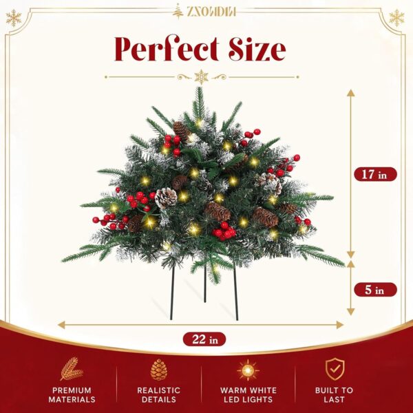 81i4kU2ARnL._AC_SL1500_.jpg 2-Pack Prelit Christmas Pot Inserts with Pinecones & Berries