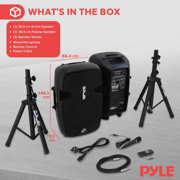 81kI5FVcdpL._AC_SL1500_.jpg Pyle Portable Bluetooth PA Speaker System, 12"