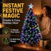 81kgMxxvOYL._AC_SL1500_.jpg New Christmas Tree X-Mas Tree Fiber Optic Color Changing Multi Colour Led Lights With Star Free Standing Indoor Tree Lights XMAS Gift (7 FT)