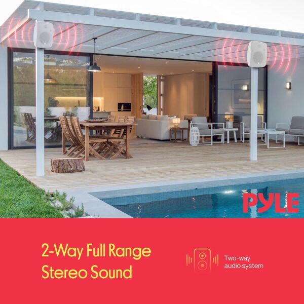 81lWMvwfCKL._AC_SL1500_.jpg Pyle Bluetooth Garden Speakers Pair – 16.5 cm (6.5") 800W Weatherproof Wall/Ceiling Mounted Outdoor Wireless Speaker System